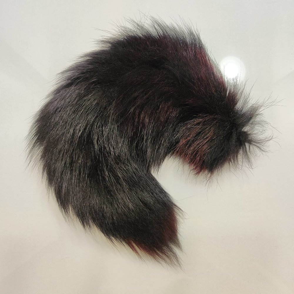 Black Faux Fur Fox Tail